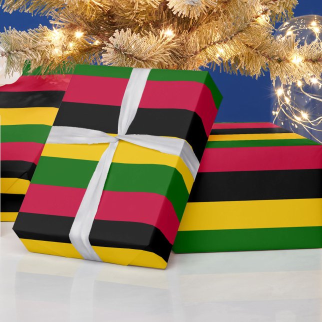 African Colours Stripes Pattern Design  Wrapping Paper (Creator Uploaded)
