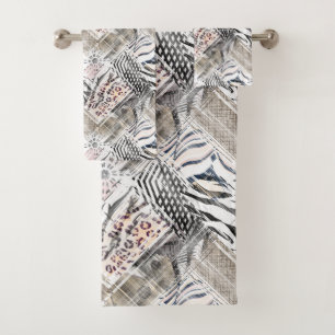 African, combo, skin, tiger, Jaguar, spotted Bath Towel Set