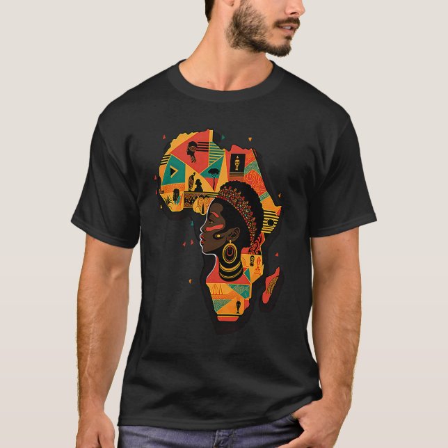 African Continent Black History T-Shirt (Front)