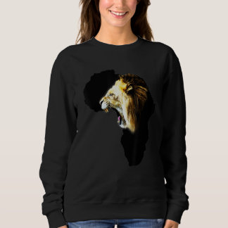 African Continent Map With Lion Roar For Repats an Sweatshirt
