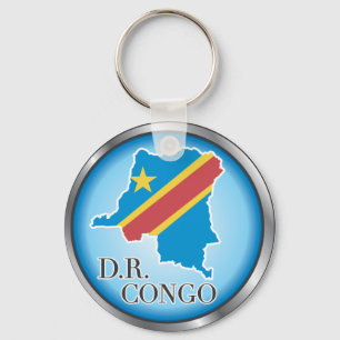 African country buttons key ring