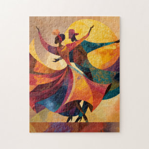 African Couple Dancing Art Print  Jigsaw Puzzle