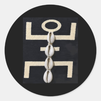 African Cowrie Cowry Shells Classic Round Sticker