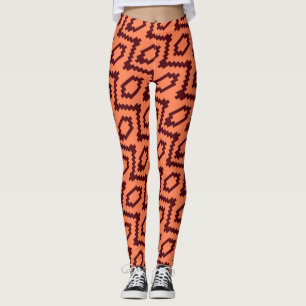 African Cream Chocolate Minimal Pattern Leggings