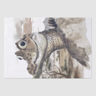 African Crocodile Caricature Peeking Safari Tissue Paper