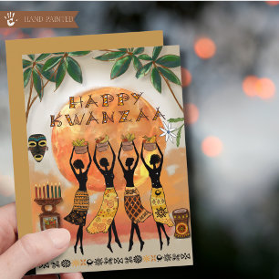 African Cultural Art Happy Kwanzaa Greeting Card