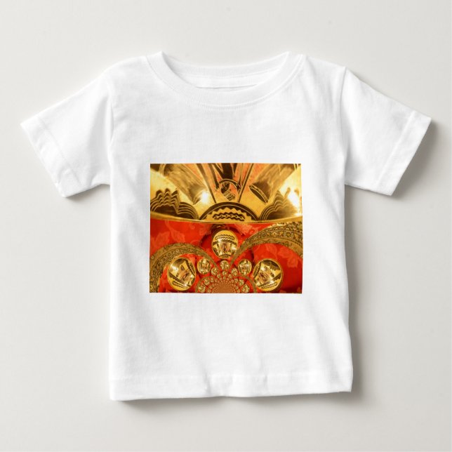 African Cultural Art: Rich Golden Red Design Baby T-Shirt (Front)