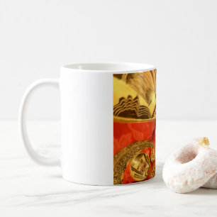 African Cultural Art: Rich Golden Red Design Coffee Mug