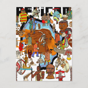 African Cultural Lion Hearted Tribes Postcard