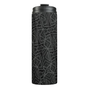 African Culture Black and White Thermal Tumbler