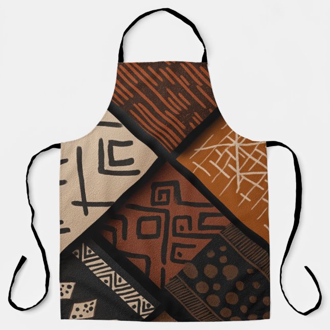African culture designs on diagonal shapes apron (Front)