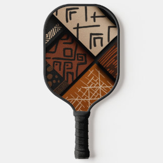 African culture designs on diagonal shapes pickleball paddle