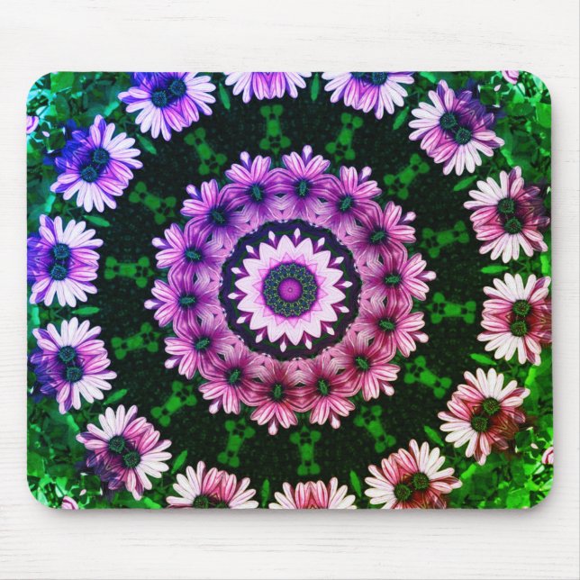 African Daisies Abstract Flower Art Mouse Pad (Front)