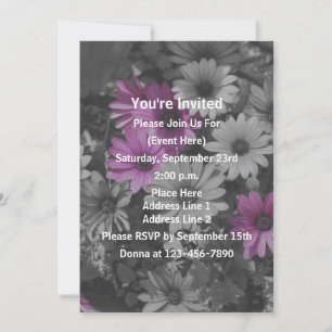 African Daisies Floral Party Invitation