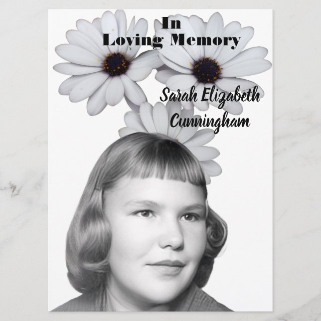 African Daisies Memorial Service Photo | Quote Program (Front)