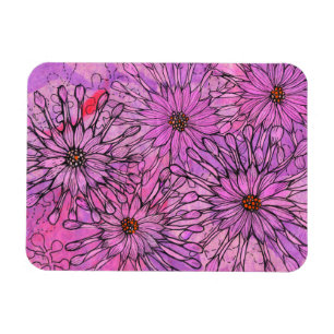 African Daisy Cape Daisies Pink Flowers Floral Art Magnet