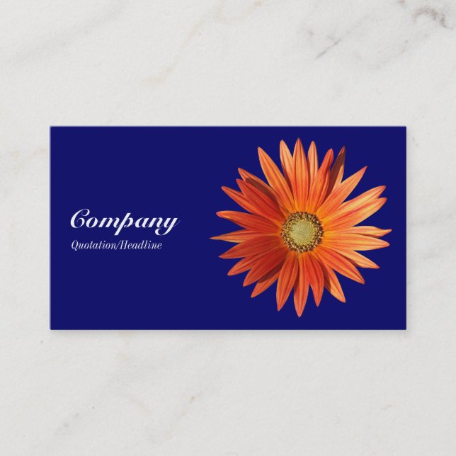 African Daisy - Deep Navy Business Card (Front)