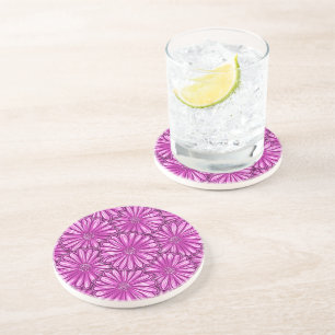 African Daisy Flower, Realistic Illustration Coaster