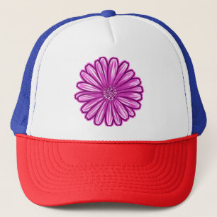 African Daisy Flower, Realistic Illustration Trucker Hat