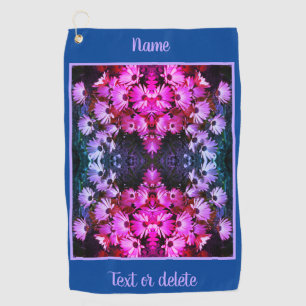 African Daisy Flowers Abstract Tinted Personalised Golf Towel