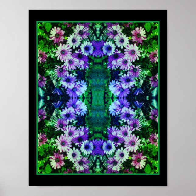 African Daisy Flowers Colourful Abstract   Poster (Front)