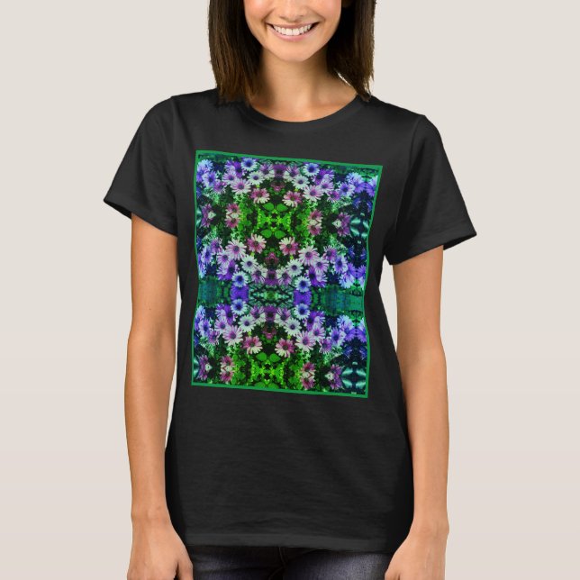 African Daisy Flowers Colourful Abstract   T-Shirt (Front)