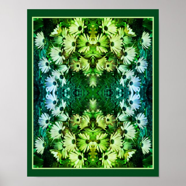 African Daisy Flowers Mirror Abstract  Poster (Front)