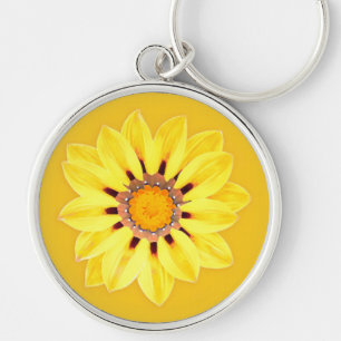 African Daisy / Gazania - Mustard Gold Key Ring
