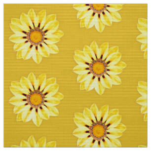 African Daisy / Gazania - Mustard Yellow Fabric