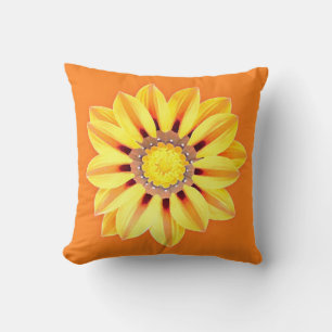 African Daisy / Gazania - Orange and Yellow Cushion