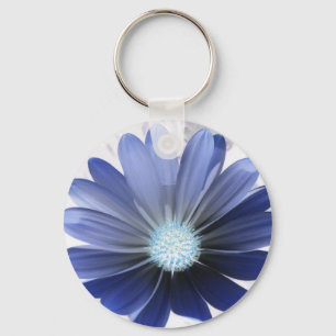 African Daisy Glowing Blue Keychain