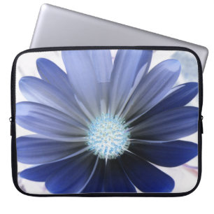 African Daisy Glowing Blue Laptop Bag