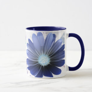 African Daisy Glowing Blue Mug