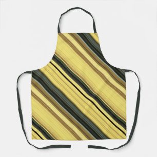 African Daisy Green and Yellow Stripe  Apron