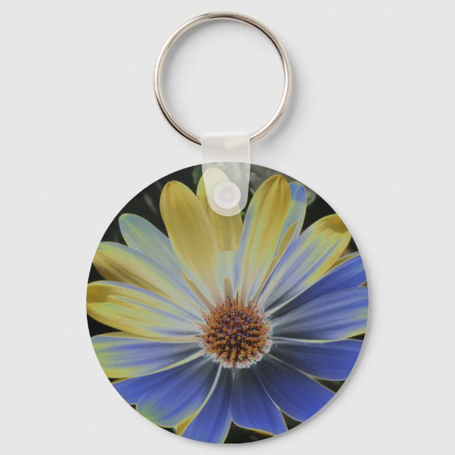 African Daisy Lapis and Gold Keychain (Front)