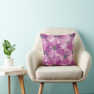 African Daisy Purple Flower Cushion