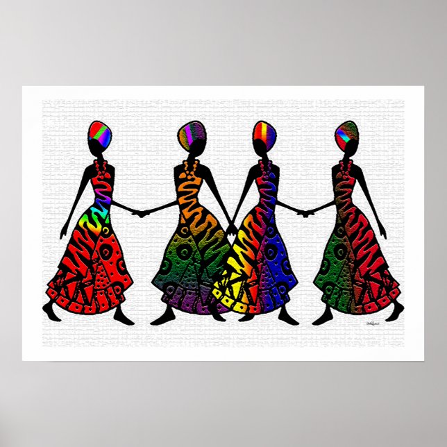 African Dance Of Sisterhood Poster (Front)