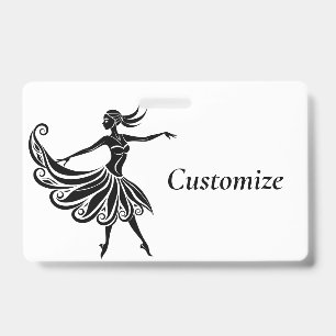 African Dancer Silhouette Art Thunder_Thunder_Cove ID Badge
