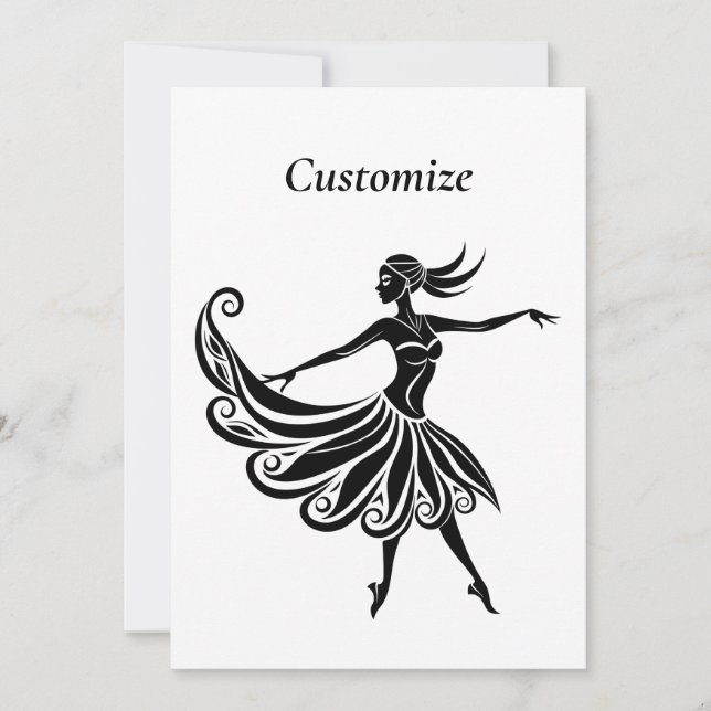 African Dancer Silhouette Art Thunder_Thunder_Cove Invitation (Front)