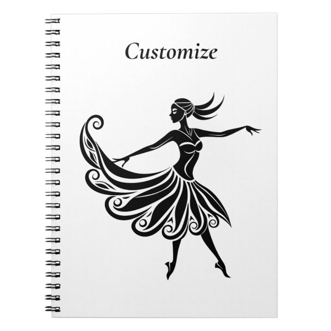 African Dancer Silhouette Art Thunder_Thunder_Cove Notebook (Front)