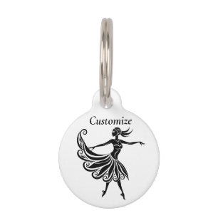 African Dancer Silhouette Art Thunder_Thunder_Cove Pet Tag