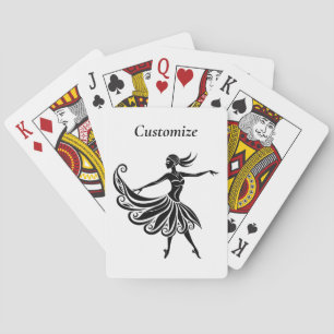 African Dancer Silhouette Art Thunder_Thunder_Cove Playing Cards