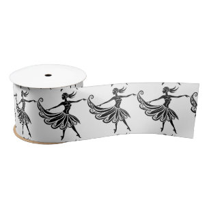 African Dancer Silhouette Art Thunder_Thunder_Cove Satin Ribbon