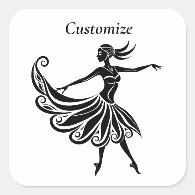 African Dancer Silhouette Art Thunder_Thunder_Cove Square Sticker (Front)
