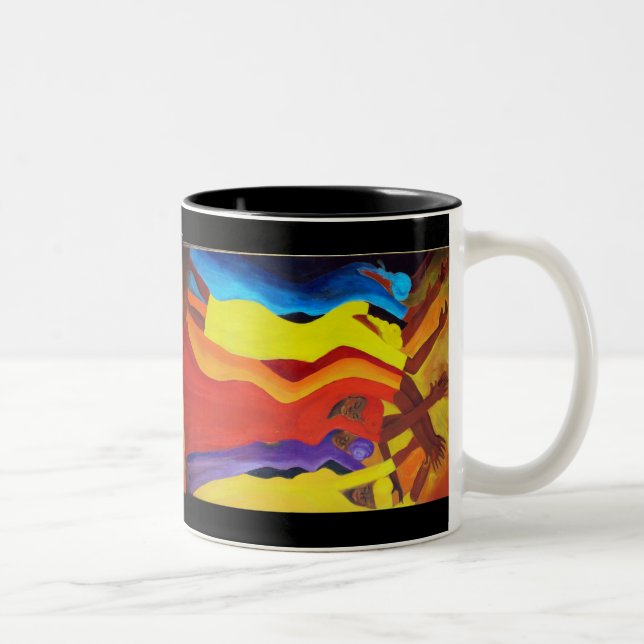 african dancers Two-Tone coffee mug (Right)