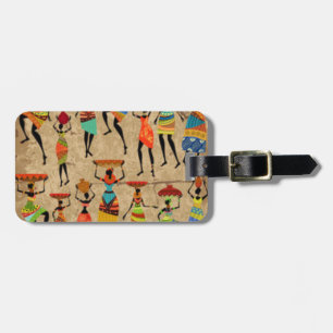African Dancing Ladies Luggage Tag