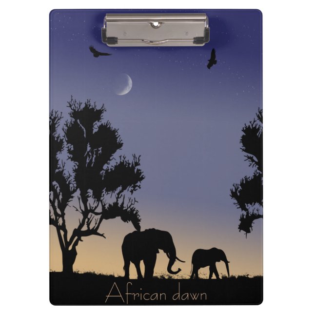 African dawn - elephants clipboard (Front)