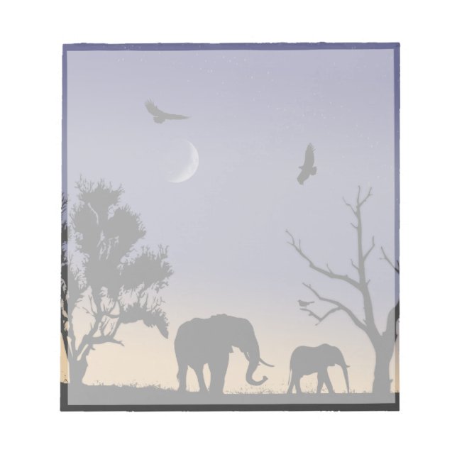 African dawn - elephants notepad (Front)
