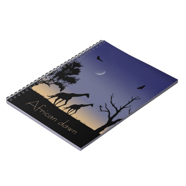 African dawn - giraffes notebook (Left Side)