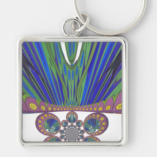 African decorative pattern modern design colours key ring (Front)
